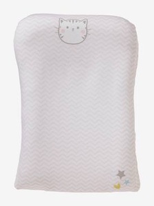 VERTBAUDET, Schonbezug für Wickelauflage, Baumwolljersey hellrosa chevrons, Schonbezug für Wickelauflage, Baumwolljersey weiss/hellrosa