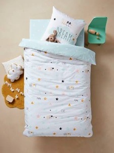 VERTBAUDET, Set aus Bett- und Kissenbezug ,,Happy Love weiß, Set aus Bett- und Kissenbezug ,,Happy Love weiß