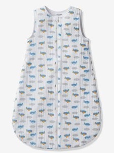 VERTBAUDET, Baby Sommerschlafsack Im Flug weiss bedruckt, Baby Sommerschlafsack ,,Im Flug weiss