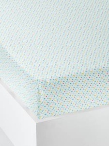 VERTBAUDET, Spannbettlaken Zirkus beige bedruckt, Spannbettlaken ,,Baby Zirkus, Babybett wollweiss bedruckt