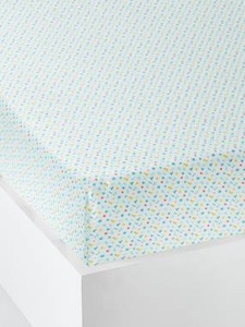 VERTBAUDET, Spannbettlaken Zirkus beige bedruckt, Spannbettlaken ,,Baby Zirkus, Babybett wollweiss bedruckt