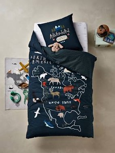 VERTBAUDET, Bettwäsche-Set ,,Wilder Westen für Kinder nachtblau, Bettwäsche-Set ,,Wilder Westen für Kinder nachtblau