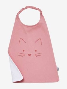 VERTBAUDET, Großes Lätzchen mit Namensstickerei rosa, Grosses Lätzchen rosa