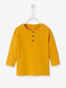 VERTBAUDET, Henley-Shirt für Baby Jungen ocker, Henley-Shirt für Baby Jungen ocker