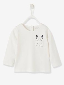 VERTBAUDET, Longsleeve für Baby Mädchen wollweiss, Longsleeve für Baby Mädchen wollweiss