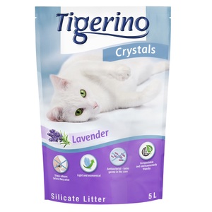 Tigerino, Tigerino Crystals Lavendel Katzenstreu - 6 x 5 l - Sparangebot!, 5 + 1 gratis! Tigerino Crystals Katzenstreu 6 x 5 l - Lavendelduft