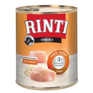 RINTI, Sparpaket RINTI Sensible 24 x 800 g - Huhn & Reis, Rinti Sensible Huhn und Reis für Hunde (800g)