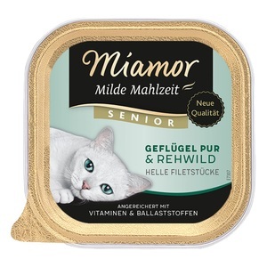 Miamor, Miamor Milde Mahlzeit 6 x 100 g - Senior Geflügel Pur & Rehwild, Miamor Milde Mahlzeit 6 x 100 g - Senior Geflügel Pur & Rehwild