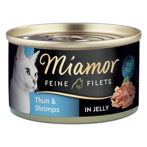 Miamor, Megapack Miamor Feine Filets 24 x 100 g - Heller Thunfisch & Shrimps, Miamor Feine Filets 1 x 100 g - Heller Thunfisch & Shrimps in Jelly