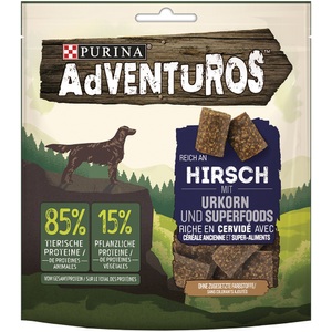 Adventuros, AdVENTuROS Reich an Hirsch mit Urkorn - 90 g, Adventuros Snacks für Hunde