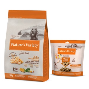 Affinity Petcare, T. INSTINCT HM Med. Ad. Chicken 12kg Hunde Trockenfutter, Nature's Variety No Grain Medium/Maxi Adult Freilandhuhn - 12 kg