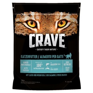 Crave, 2 + 1 gratis! 3 x 750 g Crave Katzentrockenfutter - Lachs & Weißfisch, Crave mit Lachs & Weissfisch - 750 g