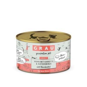 Grau, GRAU Adult Getreidefrei 6 x 200 g - Huhn mit Karotte & Minze, GRAU Adult Getreidefrei 6 x 200 g - Huhn mit Karotte & Minze