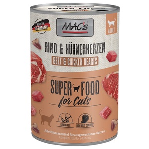 MAC´s, MAC´s Cat 6 x 400 g - Rind & Hühnerherzen, MAC´s Cat 6 x 400 g - Rind & Hühnerherzen