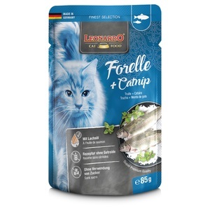 LEONARDO, Leonardo Forelle & Catnip 85g, Leonardo Cat Food Nassfutter Forelle & Catnip, 85 g