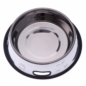 bitiba, Edelstahlfressnapf mit Prägung und Gummiring, 0,7 l - 0,9 l, Ø 23 cm, Edelstahlfressnapf mit Prägung und Gummiring - 0,9 l, Ø 23 cm