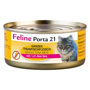 Porta 21, Feline Porta 21 Katzenfutter 6 x 156 g - Thunfisch mit Aloe, Feline Porta 21 Katzenfutter 6 x 156 g - Thunfisch mit Aloe