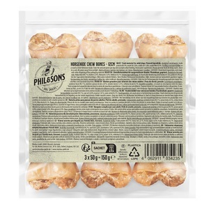 Phil & Sons, Phil & Sons Kauknochen aus Pferdehaut - 9 x 12 cm, Phil & Sons Kauknochen aus Pferdehaut - 3 x 12 cm