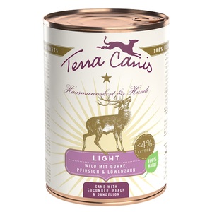 Terra Canis, Terra Canis Light 6 x 400 g - Wild mit Gurke, Pfirsich und Löwenzahn, Terra Canis Light 6 x 400 g - Wild mit Gurke, Pfirsich und Löwenzahn