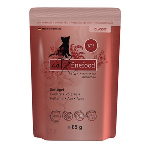 catz finefood, Sparpaket catz finefood 64 x 85 g - Geflügel, catz finefood Nassfutter No.03 Geflügel, 85 g