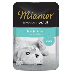 Miamor, Miamor Ragout Royale in Soße 22 x 100 g - Huhn & Lachs, Sparpaket Miamor Ragout Royale in Sosse 22 x 100 g - Huhn & Lachs