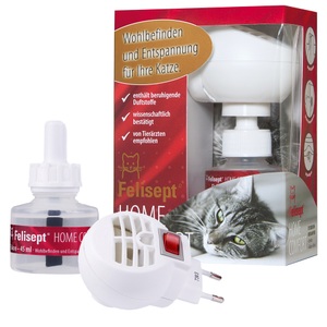 Felisept, Felisept Home Comfort Set - Beruhigung für Katzen - Startset: Verdampfer + 2 Flakons à 45 ml, Felisept Home Comfort Raumdiffuser Set für Katzen 45 ml