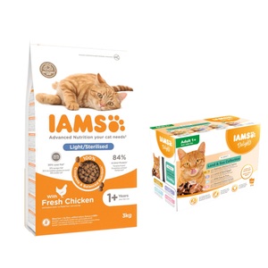 IAMS, 3 kg IAMS for Vitality Katzentrockenfutter zum Sonderpreis! - Adult Sterilised Huhn, IAMS Advanced Nutrition Sterilised Cat mit Huhn - 3 kg
