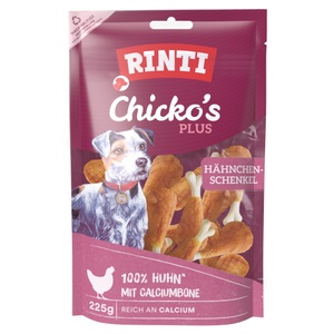 RINTI, RINTI Chicko Plus Hähnchenschenkel mit Calcium - Sparpaket: 3 x 225 g