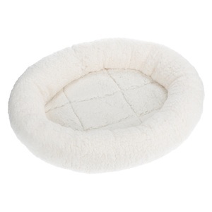zooplus Exclusive, Kuschelbett Fluffy 2in1 - L 50 x B 42 x H 7,5 cm, Kuschelbett Fluffy 2in1 - wollweiss: L 50 x B 42 x H 7,5 cm