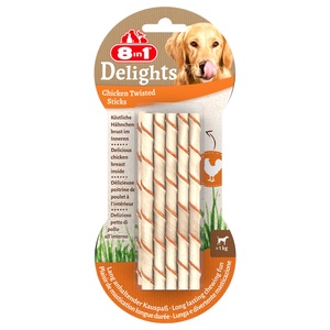 8in1, 8in1 DELIGHTS Chicken twisted 10pcs 55g, 8in1 Delights Chicken Twisted (10x55g)