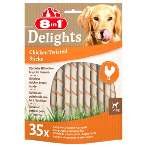 8in1, 8in1 DELIGHTS twisted sticks 35pcs 190g, 8in1 Delights Twisted Sticks Hähnchen 35 Stück