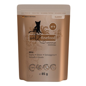 catz finefood, Sparpaket catz finefood 64 x 85 g - Wild, catz finefood Nassfutter No.09 Wild, 85 g