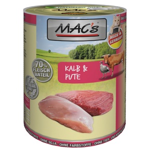 MAC´s, MAC´s Cat 6 x 400 g - Kalb & Pute, MAC´s Cat 6 x 400 g - Kalb & Pute