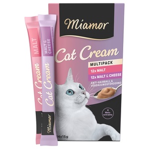 Miamor, Miamor Cat Snack Malt Cream & Malt-Käse Multibox - 24 x 15 g, Miamor Cat Snack Malt-Cream Vorteilspack 24x15g
