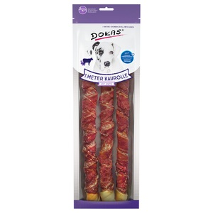Dokas, Dokas Hundesnack 1 Meter Kaurolle - 3 x 315 g Ente