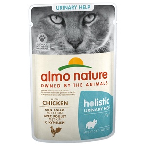Almo Nature Functional, Almo Nature Urinary Support Pouch - 12 x 70 g mit Huhn, Almo Nature Holistic Urinary Help mit Huhn, Nassfutter für Katzen (70g)