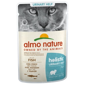 Almo Nature Functional, Almo Nature Urinary Support Pouch - 6 x 70 g mit Fisch, Almo Nature Holistic Urinary Help mit Fisch, Nassfutter für Katzen (70g)