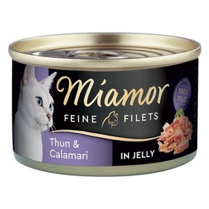 Miamor, Megapack Miamor Feine Filets 24 x 100 g - Heller Thunfisch & Calamari, Miamor Feine Filets 1 x 100 g - Heller Thunfisch & Calamari in Jelly