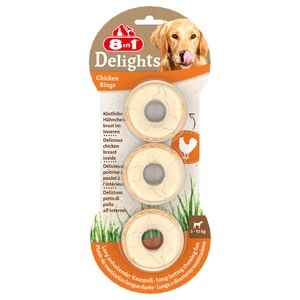 8in1, 8in1 Delights Kauringe Huhn - 119 g (3 Stück), 8in1 Delights Ringe (3x120g)
