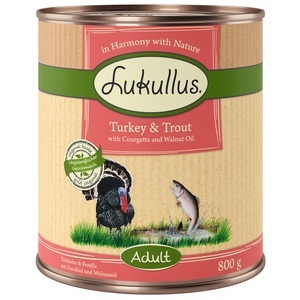 Lukullus, Lukullus Naturkost Adult Getreidefrei 6 x 800 g - Truthahn & Forelle, Lukullus Naturkost Adult Getreidefrei 6 x 800 g - Truthahn & Forelle