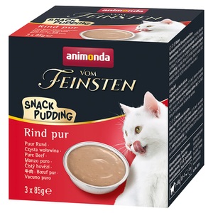 Animonda Vom Feinsten, Animonda Vom Feinsten Katze Snack-Pudding - 3 x 85 g Rind pur, 
