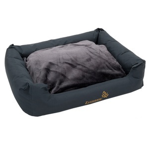 Hundebett Sleepy Time grey mit Kissen, Größe M - L 100 x B 75 x H 30 cm