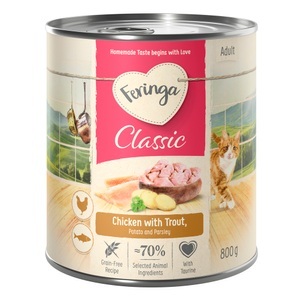 Feringa, Sparpaket Feringa Menü Duo-Sorten 24 x 800 g - Forelle & Huhn, Feringa Classic Meat Menü 6 x 800 g - Forelle & Huhn