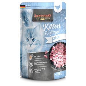 LEONARDO, Leonardo Finest Selection Pouch 16 x 85 g - Kitten Geflügel, Leonardo Cat Food Nassfutter Kitten Geflügel, 85 g