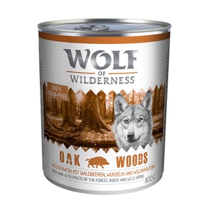 Wolf of Wilderness, Wolf of Wilderness Adult 6 x 800 g - Oak Woods - Wildschwein, Wolf of Wilderness Adult - Single Protein 6 x 800 g - Oak Woods - Wildschwein