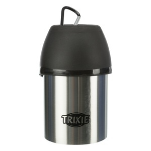 Trixie, Trixie Edelstahl-Flasche mit Trinknapf - 300 ml, Ø 8,5 cm, Trixie Friends on Tour Edelstahl-Flasche mit Trinknapf - 300 ml