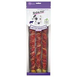 Dokas, Dokas Hundesnack 1 Meter Kaurolle - 3 x 315 g Ente