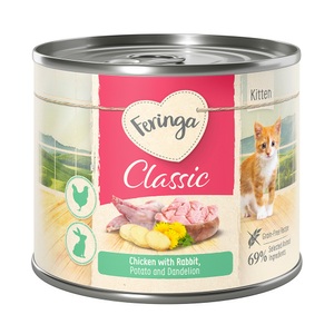 Feringa, Sparpaket Feringa Menü Kitten 24 x 200 g - Kaninchen & Huhn, Feringa Classic Meat Menü Kitten 6 x 200 g - Kaninchen & Huhn