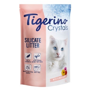 Tigerino, Sparpaket: 3 x 5 l Tigerino Crystals Katzenstreu - Crystals Flower-Power, Tigerino Crystals Katzenstreu - Blütenduft - 5 l