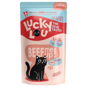 Lucky Lou, Sparpaket Lucky Lou Adult 48 x 125 g - Geflügel & Rind, Lucky Lou Nassfutter Lifestage Adult Geflügel & Rind, 125 g